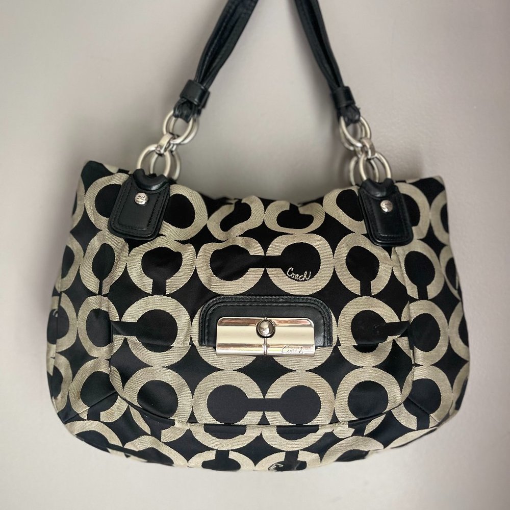 COACH Kristin Op Art Signature Tote Bag